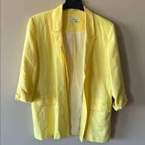 Women's Sunny Yellow Linen Blazer, Fate brand, size Large
